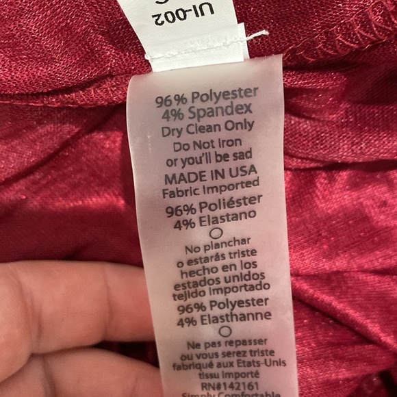 NEW LuLaRoe Shirley crushed red velvet - Picture 7 of 7